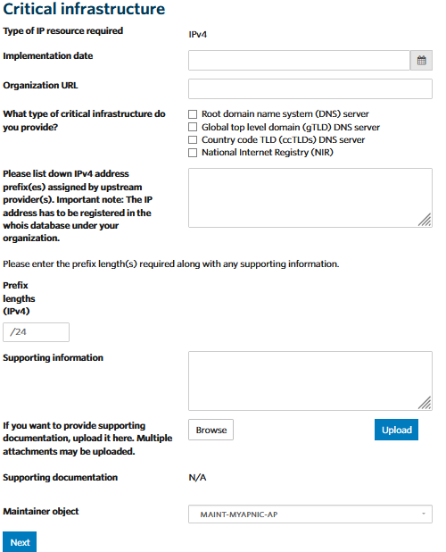 Submit IPv4 Pre-approval request in MyAPNIC